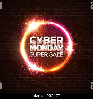 Cyber Monday super Sale, Discount Card Konzept. Stock Vektor