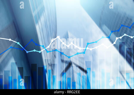 Double Exposure finanzielle und Diagrammen. Business mixed Media Stockfoto