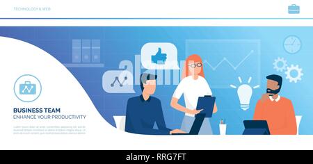 Creative Business Team die Arbeit im Büro und Entwickeln neuer Ideen Stock Vektor