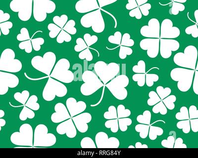 Nahtlose Muster mit Klee Blätter. St. Patrick's Day Hintergrund mit Shamrock. Vector Illustration Stock Vektor