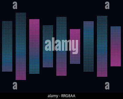 Pop Art Punkte mit violetten Gradienten, Halbton. Synthwave. Retrowave. Vector Illustration Stock Vektor