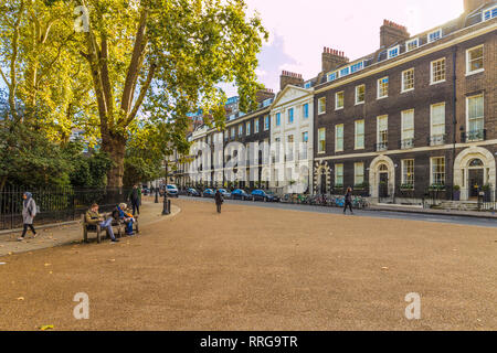 Die schöne georgianische Architektur in Bedford Square, Bloomsbury, London, England, Vereinigtes Königreich, Europa Stockfoto