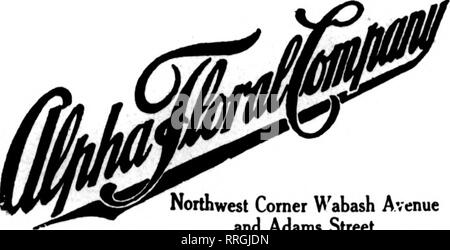 . Floristen Review [microform]. Blumenzucht. Northwest Comer V'abash Avenue und Adams Street für alle Lieferungen in Chicago unübertroffene Einrichtungen für prompten Service erhöht und Oberfläche Autos vor unserer Tür. Bitte beachten Sie, dass diese Bilder sind von der gescannten Seite Bilder, die digital für die Lesbarkeit verbessert haben mögen - Färbung und Aussehen dieser Abbildungen können nicht perfekt dem Original ähneln. extrahiert. Chicago: Floristen Pub. Co Stockfoto