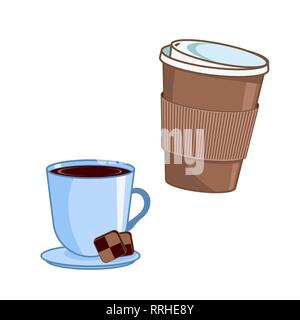 Kaffee. Vektor Kaffeetassen. Stock Vektor