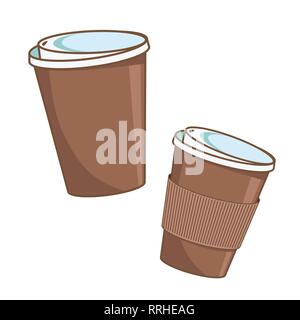 Kaffeetasse. Papier Kaffeetasse zu gehen. Stock Vektor