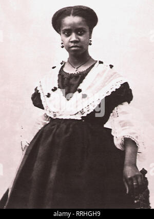 Kreolische junge schwarze Frau 1860. Stockfoto