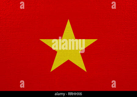 Vietnam Flagge auf Leinwand Stockfoto