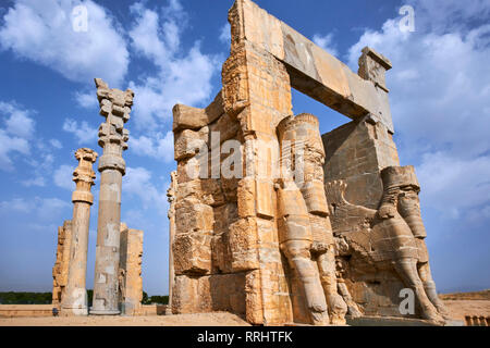 Achämenidischen archäologische Stätte, Propylon, Tor aller Nationen, Persepolis, UNESCO-Weltkulturerbe, Provinz Fars, Iran, Naher Osten Stockfoto