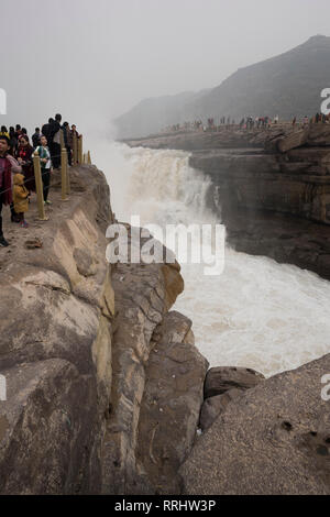 Hukou Wasserfall am Gelben Fluss in der Provinz Shaanxi, China, Asien Stockfoto