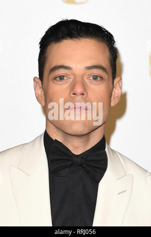 Amerikanischer Schauspieler Rami Malek besucht die EE British Academy Film Awards in der Royal Albert Hall in London. 10. Februar 2019 © Paul Treadway Stockfoto