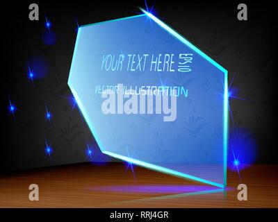 Acryl label LED-Dekoration auf dem Etikett. Stock Vektor