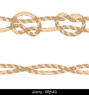 Nahtlose Muster mit Seil biegen. Stock Vektor