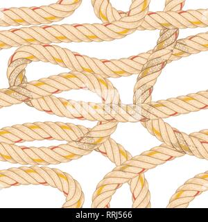 Nahtlose Muster mit Seil biegen. Stock Vektor