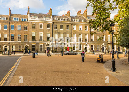 Schöne georgianische Architektur in Bedford Square, Bloomsbury, London, England, Vereinigtes Königreich, Europa Stockfoto