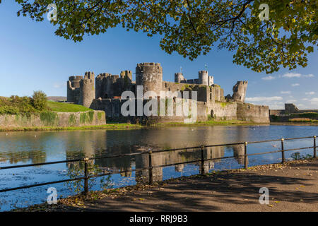 Caerphilly Castle, Cardiff, Wales, Vereinigtes Königreich, Europa Stockfoto