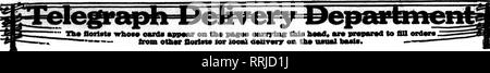 . Floristen Review [microform]. Blumenzucht. OCTOBIB 11, 1917. Der Floristen. Th* Floristen wbos * Karten appMur auf fh* pattos oanrylnv fhls bMid, Aro praparad auf alle ordars - von ofbar Floristen lor Lokale dallvary auf tlia nsnal Grundlage. Bitte beachten Sie, dass diese Bilder sind von der gescannten Seite Bilder, die digital für die Lesbarkeit verbessert haben mögen - Färbung und Aussehen dieser Abbildungen können nicht perfekt dem Original ähneln. extrahiert. Chicago: Floristen Pub. Co Stockfoto