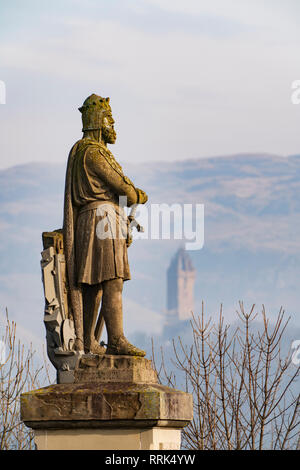 Die Statue von König Robert the Bruce im Schloss Stirling, Stirling, Schottland, UK Stockfoto