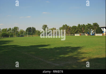 Leer Fußball Feld von einem kleinen lokalen Team Stockfoto