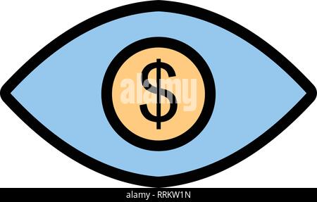 Auge Dollar Vektor Icon Zeichen Symbol Vektor Illustration für den privaten und gewerblichen Gebrauch... Reinigen Sie trendige Symbol... Stock Vektor