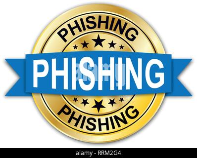 Phishing Gold Medaille web Dichtung Stock Vektor