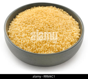 Couscous Eine Nordafrikanische Küche in einer Schüssel über weißen Hintergrund Stockfoto