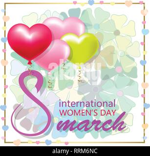 Tag der Frauen Karte Vector Illustration Stock Vektor