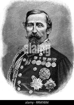 La Marmora, Alfonso, 17.11.1804 - 5.1.1878, italienischer General und Politiker, Ministerpräsident von Italien 28.9.1864 - 20.6.1866, Porträt, Holzstich, 19. Jahrhundert, Additional-Rights - Clearance-Info - Not-Available Stockfoto