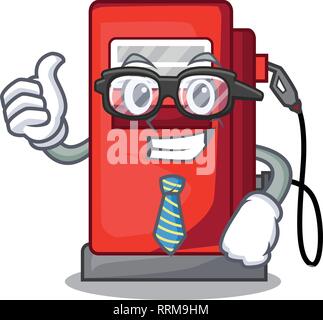 Geschäftsmann gosoline Pumpe in das Maskottchen isoliert Stock Vektor