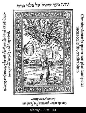 Zwingli, Ulrich, 1.1.1484 - 11. 10.1531, Schweizer Reformator, Werke, Amica Exegese, 1527, Holzschnitt, Additional-Rights - Clearance-Info - Not-Available Stockfoto