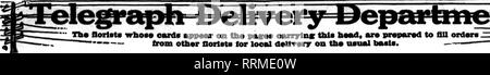 . Floristen Review [microform]. Blumenzucht. ^?^™? VTf." Ich VTW^. r^r^" - "* Mabch 2, 1916. Der Floristen. Thm Floristen deren Karten appoar auf tlio Pasos carrylnc tbls Hoad, Ara pcaparad ordars zu ftll -' - von otber Floristen für lokale dallvary auf tba vsual Grundlage. Bitte beachten Sie, dass diese Bilder sind von der gescannten Seite Bilder, die digital für die Lesbarkeit verbessert haben mögen - Färbung und Aussehen dieser Abbildungen können nicht perfekt dem Original ähneln. extrahiert. Chicago: Floristen Pub. Co Stockfoto