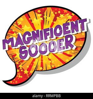 Großartige Fußball-Vector illustrierte Comic Stil Phrase auf abstrakten Hintergrund. Stock Vektor