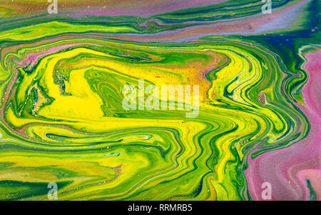 Gelb und Gold Marmorierung Muster. Golden Marmor flüssige Textur. Stockfoto