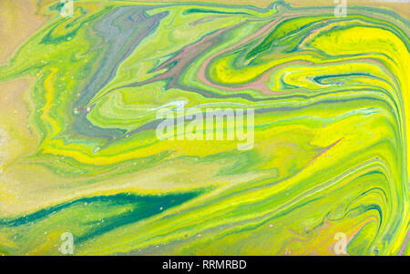 Gelb und Gold Marmorierung Muster. Golden Marmor flüssige Textur. Stockfoto