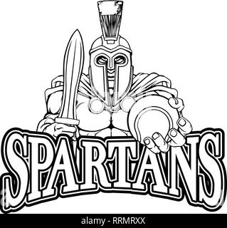 Spartan Trojan Tennis Sport Maskottchen Stock Vektor