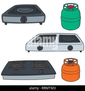 Vektor einrichten von Gas Herd Stock Vektor
