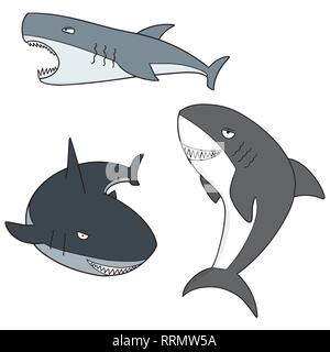 Vektor einrichten der Haie Stock Vektor
