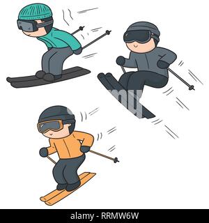 Vektor einrichten von Skifahren Stock Vektor