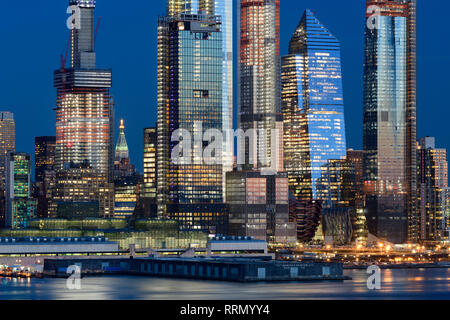 USA, Amerikanische, New York, Manhattan, den Hudson River Hudson Yards Entwicklung im Bau Stockfoto