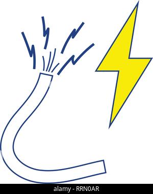 Symbol für Kabel. Thin Line Design. Vector Illustration. Stock Vektor