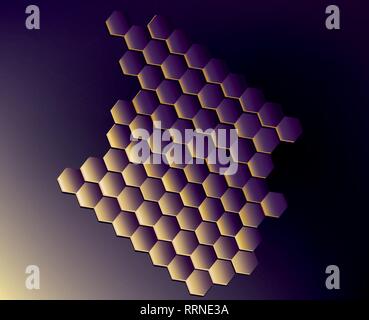 Hexagon Formen mit hellen Farben und Töne Stock Vektor