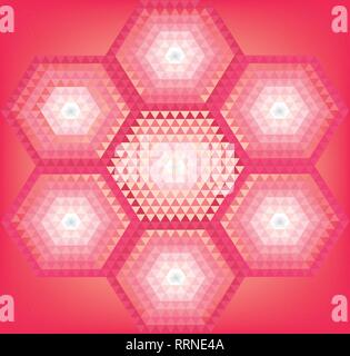 Hexagon Formen mit hellen Farben und Töne Stock Vektor