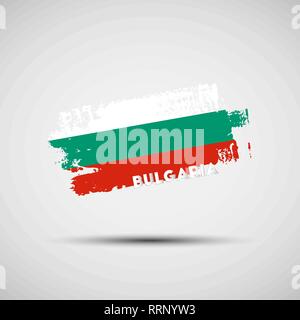 Flagge Bulgarien. Vector Illustration von Grunge Pinselstrich mit bulgarischer Flagge Farben für Ihre Grafik- und Webdesign Stock Vektor