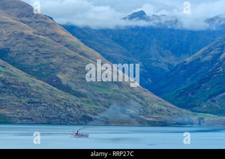 Ozeanien, Neuseeland, Aotearoa, South Island, Lake Wakatipu, Queenstwon, Earnslaw Dampfschiff Dampfschiff Stockfoto