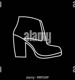 Winter Frau Schuh stiefel Symbol. Flache Winterstiefel Design für web und mobile. Frau Schuh Abbildung 10 eps Stock Vektor