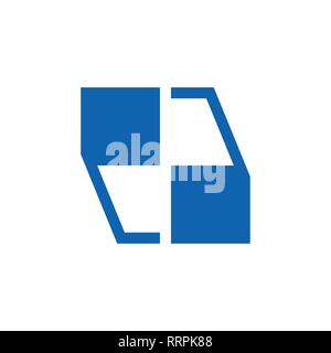 Abstrakte verknüpften geometrischen Quadrat Objekt logo Vektor Stock Vektor
