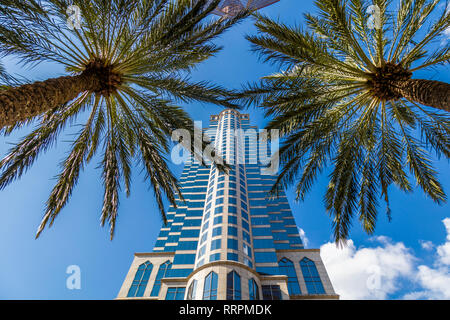 Hohe Gebäude in der Innenstadt von Tampa Florida an einem sonnigen Tag Stockfoto