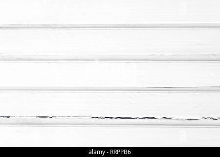 Holzbretter oder in Weiß mit horizontalen Linien und Knacken - Abstract background image Konzept gemalt Beplankung Stockfoto