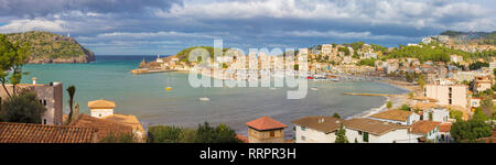 Mallorca - Port de Soller panorama Stockfoto