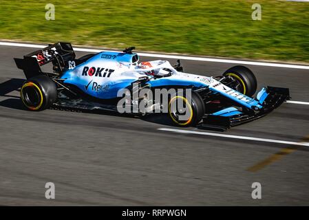 Barcelona, Spanien. 26 Feb, 2019. GEORGE RUSSEL (GBR) vom Team Williams treibt in seinem in seinem FW42 beim Tag fünf der Formel 1 Winter Prüfung am Circuit de Catalunya Credit: Matthias Oesterle/Alamy leben Nachrichten Stockfoto