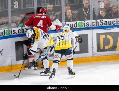 Lausanne, Schweiz. 26 Feb, 2019. LNA SWISS ICE HOCKEY LAUSANNE HC VS HC AMBRI-piotta - Lausanne Hc Vs HC Ambrì-Piotta an Vaudoise Arena, Lausanne (47. Tag des Jahres), 26-02-2019. Quelle: Eric Dubost/Alamy leben Nachrichten Stockfoto